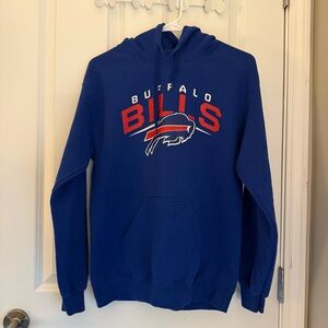 NFL Buffalo Bills Blue and Red Hoodie Sweatshirt. Women’s Small. Used.